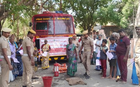 தீயணைப்பு மற்றும் மீட்பு பணித்துறை சார்பில் விபத்து விழிப்புணர்வு