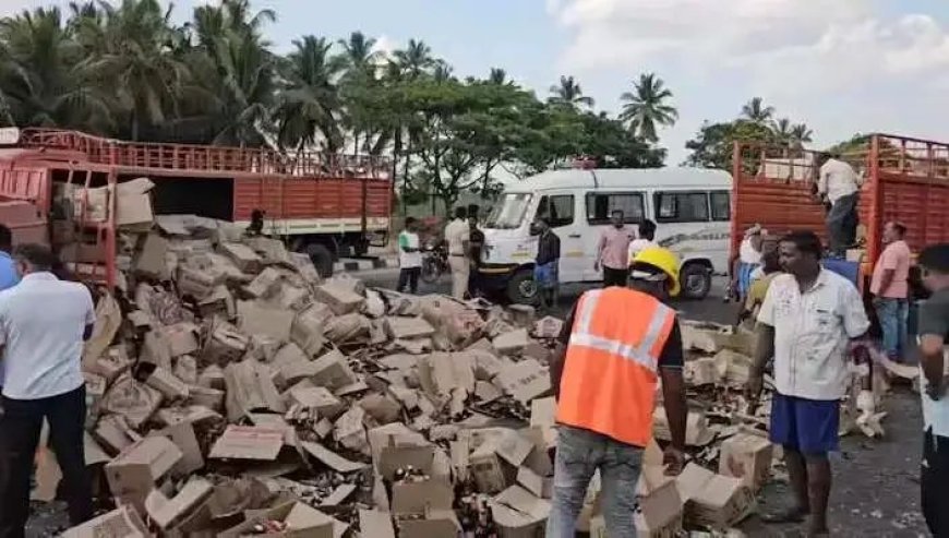 சரக்கு பாட்டில்களை வண்டி வண்டியாக அல்லிச்சென்ற மதுப்பிரியர்கள்