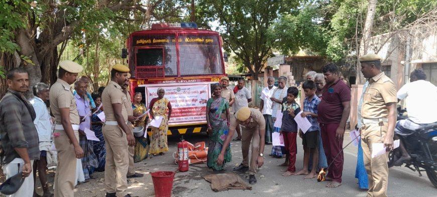 தீயணைப்பு மற்றும் மீட்பு பணித்துறை சார்பில் விபத்து விழிப்புணர்வு