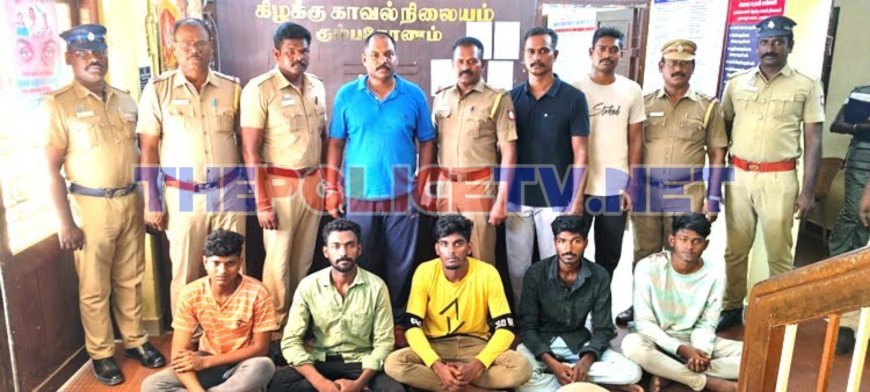 அரசுப் பேருந்தை வழிமறித்து ஓட்டுநர், நடத்துநரை தாக்கியதாக 6 பேர் கைது