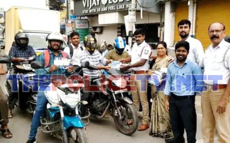 தலைக்கவசம் அணிந்து வருவோறுக்கு இலவச உடல் பரிசோதனை முகாம்