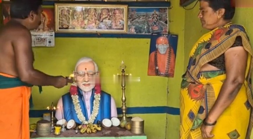 திருச்சியில் பிரதமர் மோடிக்கு கோவில் கட்டி வழிபாடு செய்து வரும் விவசாயி