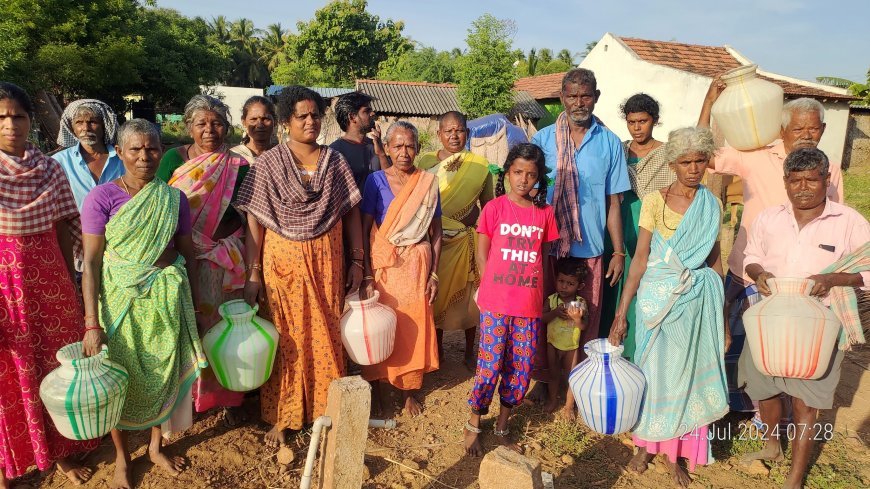 குடிநீர் வேண்டி பல கிலோமீட்டர் பயணிக்கும் கிராம மக்கள்; மாவட்ட நிர்வாகம் நடவடிக்கை எடுக்குமா..?  என பொதுமக்கள் கோரிக்கை