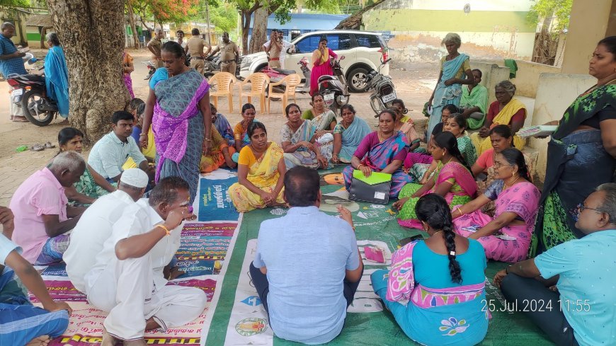 கச்சை கட்டி கிராமத்தில் ஊராட்சி தலைவர் முன்னிலையில் நடைபெற்ற கிராம சபை கூட்டம்