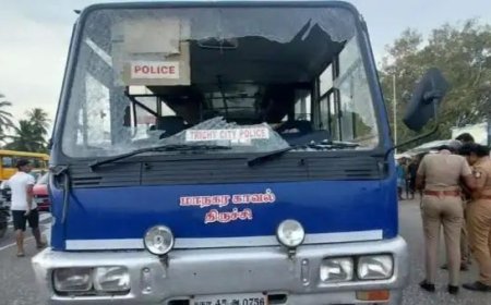 போலீஸ் வாகனத்தை அடித்து நொறுக்கிய திருச்சி இளைஞர் கைது