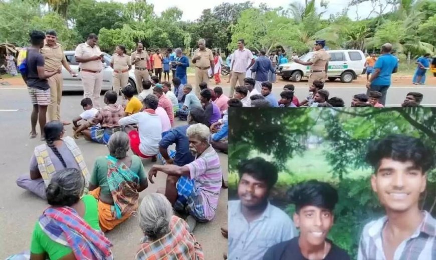 லாரி மோதி 3 கல்லூரி மாணவர்கள் உயிரிழந்த நிலையில், பொதுமக்கள் திடீரென சாலை மறியல்