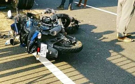 பைக் மீது சரக்கு வேன் மோதி விபத்து ஒருவர் பலி