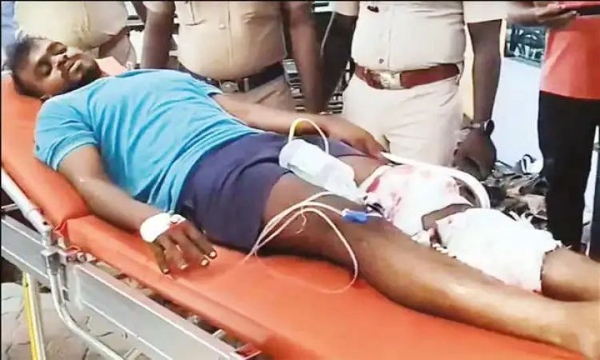 அரிவாளால் வெட்டிவிட்டு தப்பிய இளைஞரை சுட்டுப்பிடித்த போலீசார்